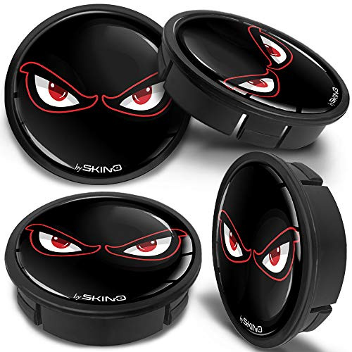 SkinoEu 4 x 60mm ABS Car Alloy Wheel Centre Universal Rims Hub Center Caps Auto Tuning Logo Emblem Black No Fear Eyes CX 7