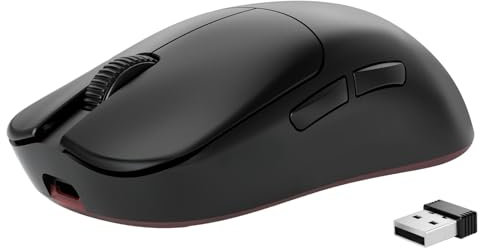 MAMBASNAKE AJAZZ AJ099 PRO X SUPERLIGHT Kabellos Gaming Maus, 54g Ultra-leicht Esports Maus, 120000DPI, HyperSpeed PixArt PAW3311 Sensor, 2.4G/Kabelgebunden Ergonomische, Bis zu 200 Std. Akku, Schwarz