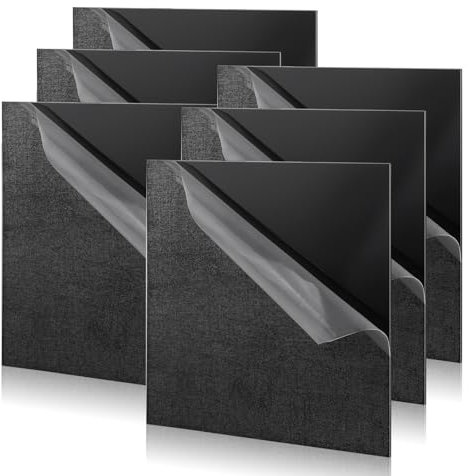 DBREAKS 6 Stück Schwarz Acrylglas Platte, 150x150x2mm Acrylplatten, Acrylglasplatten Acrylscheiben mit Schutzfolie, Laserschneidbar Acryl Kunststoffplatte für Schilder, DIY, Display, Malerei