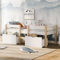 buiesjole Kinderbett Mit Rausfallschutz Jugendbett Für Kinder Jugendliche Einzelbett Kiefer Vollholz Bettgestell Holzbett Mit Lattenrost Bett Weiß 90x200 cm Mit Schublade