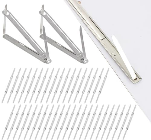 100 Stück Aktenbinder Heftstreifen, Aktenbinder Abheftmechaniken, Archivclip, Aktenbinder Archivclip, geeignet für Zuhause, Arbeit und Schule Aktenbinder Heftstreifen Heftstreifen Metall Silver