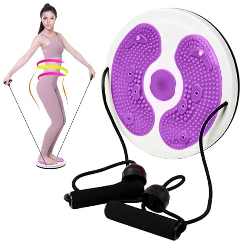 Waist Whisper Waist Twisting Disc, Waist Slimming Balance Rotating Disc, Body Shaping Twist Board Exercise with Massage Foot Sole, Waist Trainer Machine For Home Fitness Weight Loss (Purple)