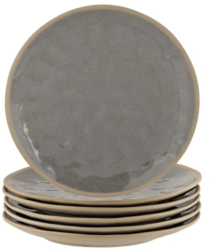 Yedio 8.5 Inch Ceramic Salad Plates Set of 6 – Small Dinner Plates for Appetizer, Dessert, Bread – Stackable Serving Dishes – Microwave, Oven, Dishwasher Safe – Handcrafted Speckled Glaze Tableware