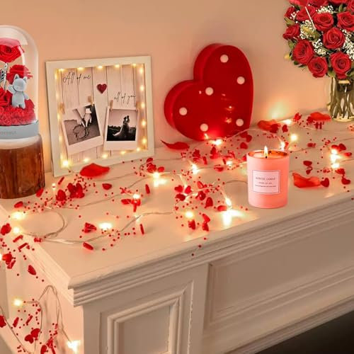Twinsun Valentines Decorations String Lights, Romantic Valentines Day Decorations 10Ft/3M 30LED Battery Powered Fairy String Light, Red Ambiance Heart Lights for Wedding Valentines Day Decor