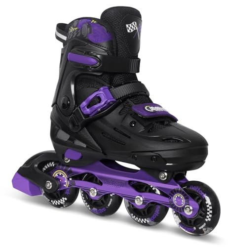Nattork Inline Skates für Kinder und Erwachsene, 4 Größen Verstellbar Kinder Inliner, Renndesign Inline Skates für Damen Herren (Violett, M(32-36))