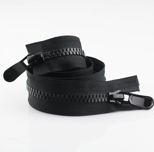 Cerniera Lampo Nera lunga 70 cm, Cerniera Lampo misura #8, Cerniera per giubbotto, Chiusura lampo doppio cursore per Cucito e Artigianato, Jacket Cucire Cappotti Giacca