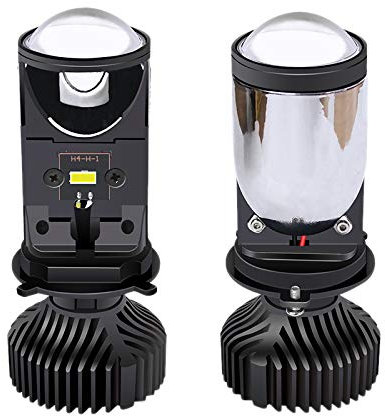 Swiixxer 60W / Par LáMpara H4 LED Mini Proyector Lente Automobles Bombilla 8000LM Kit de ConversióN Hi/Lo Beam RHD LHD Derecha