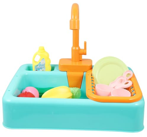 TOYANDONA 1juego Lavavajillas Eléctrico De Juguete para Niño Niña Fregadero De Cocina Simulador Accesorio Educativo para rol Casa