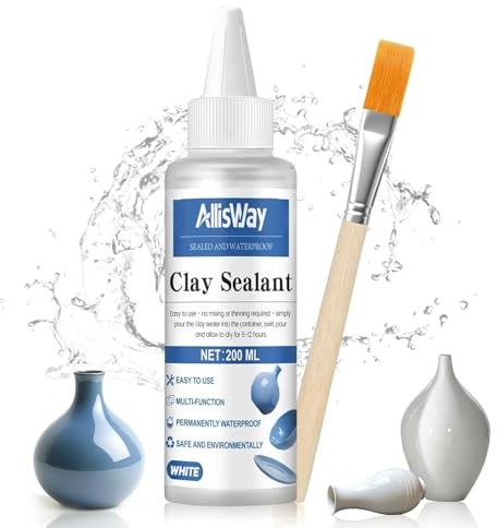Sigillante per Gesso Ceramico, 200ml Vernice per Gesso, Sigillante Impermeabile Trasparente Adatto per la Sigillatura Argilla Impermeabile di Superfici Ceramiche, Resistente ai Graffi, Anti-crepa