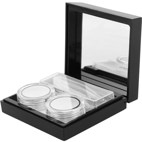 COLLBATH Estuche Portátil para Lentes de Contacto con Dos Compartimentos de Plástico, Diseño Mate para Almacenamiento y Retención de Humedad, Adecuado para Viajes y Uso Diario