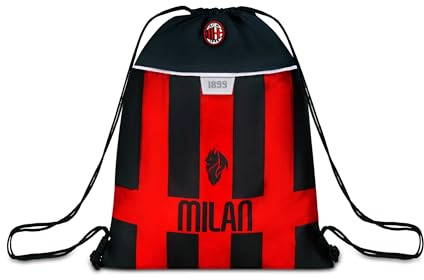 Seven Milan Zaino Sacca, Rosso e Nera, Sacca Sport e Tempo Libero, Scuola Elementare, calcio