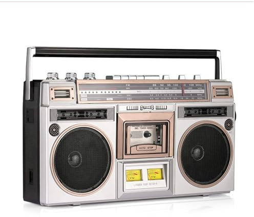 Generico Boombox retrò A Cassetta, Radio AM/FM, Lettore CD Stereo Stile Anni '80, Registratore A Nastro Bluetooth retrò, Supporto Ingresso SD/USB, Altoparlante Integrato, for Viaggi E Riunioni