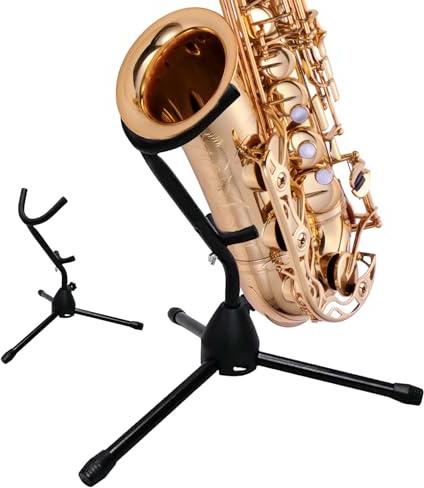 Celuicion Support Pour Saxophone, Trépied Portable Pliable, Support Stable Pour Orchestre École Maison Étude Musique Pratique Bande Jazz