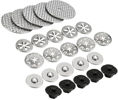YOUZMY 25 stycken värmeskyddsplåt reparationssats, 30 mm klämskivor, metallvärmesköldar, värmebeständiga, rostskydd, reparationssats plastmuttrar för VW, Audi, Skoda N90335004