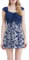 Wantdo Femme Maillot 1 Pièce Maillot de Bain Jupette Plage Push Up Amincissante Slim Cache Ventre Maillot avec Jupe Elégant Grande Taille Floral Tankini Porcelaine 48