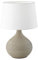 lightling Tischlampe Beate mit Keramikfuß, Tischleuchte 1 x E14 max. 40W, Durchmesser 20, Höhe: 29 cm, grau und Stoffschirm in weiß