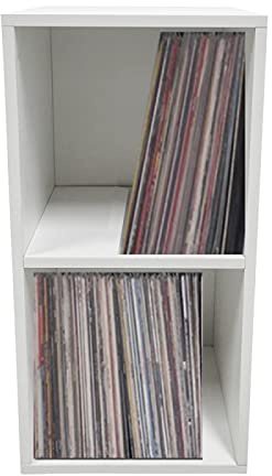 VDD Armario para discos de vinilo LP - 2 compartimentos - blanco