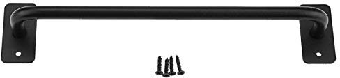 Yuecoom Poignée porte grange, style industriel en fer forgé noir portes grange coulissantes poignée traction portes garages remises accessoires de quincaillerie,poignée porte coulissante(L)