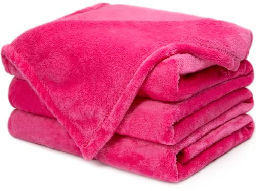 cagulax Coperta in pile rosa per divano, comoda, morbida, leggera, pelosa, divano, camera da letto, soggiorno, 127 x 178 cm, per ragazzi, ragazze, adulti, studenti