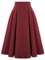 Belle Poque Rock Damen Knielang Damen Plus Größe Vintage Rock A-Linie Midi-Röcke mit Taschen Weinrot#2150 2XL