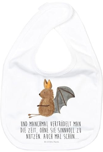 Mr. & Mrs. Panda Organic Babylätzchen Fledermaus Sitzen - Geschenk, Babylätzchen Alltagstauglich, entspannen, Tiermotive, Sabberlätzchen,