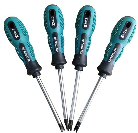 Set di cacciaviti a U in 4 pezzi, tipo U, cacciavite magnetico CRV da 75 mm, strumenti manuali multifunzionali U1.7, U2.0, U2.3, U2.6