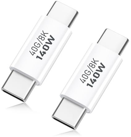 AIYEEN Adattatore USB C 40 Gbps (pacchetto di 2), adattatore USB C maschio a maschio Adattatore USB 4.0 Tipo C Connettore di trasferimento dati compatibile per iPhone 15, Thunderbolt 3, Samsung