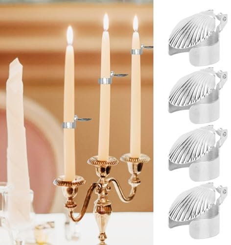 Automatisk Brandsläckare Ljus Snuffer Clip On, Metal Shell Mönster Ljus Stoppare, Universal Ljussläckare för Ljussläckning (Silver)