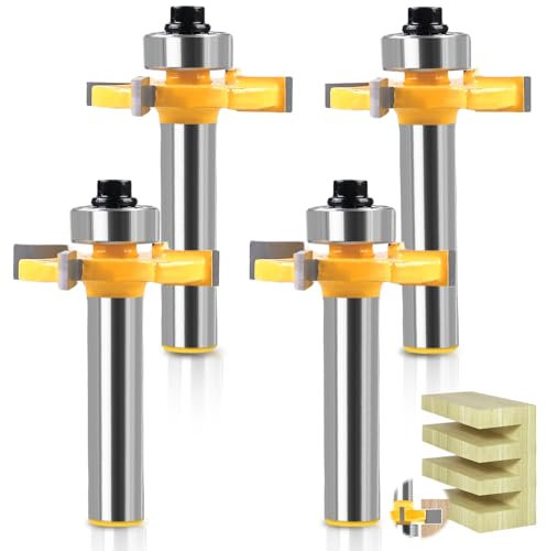 SPORWAY 4 PCS 8mm Schaft Scheibennutfräser, Oberfläche Fräser Bit, Nutfräser Oberfräse, Oberfräser Set für Graviermaschine, Trimmmaschine (L 3mm, 4mm, 5mm, 6mm)