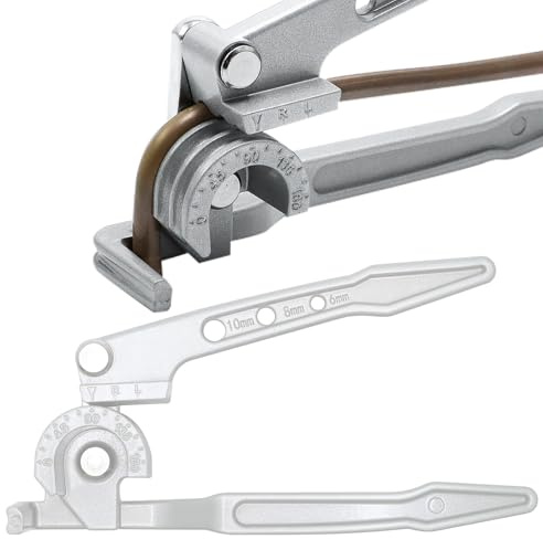 CCLIFE Rohrbiegegerät 3 in 1 Rohrbieger 6 8 10mm Manueller Rohrbieger 0-180° für Aluminium Messing Kupferrohr Dünnwandiges Hohlrohr, 1 Stück