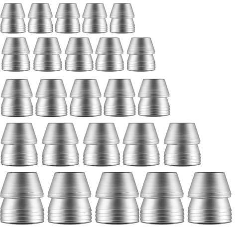 Sarini Lot de 25 Cales Rondes pour Marteau, Hache, pioche, traîneau à Neige, Clous de Renfort, Cales de 8 mm, 10 mm, 11 mm, 13 mm, 16 mm, Tailles pour Outils tels Que marteaux