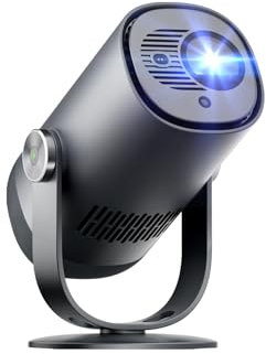 Proiettore portatile con Batteria integrata, Mini Proiettore Dangbei Freedo, GTV Integrato e licenza Netflix, 1080P FHD, Supporto Regolabile, 450 lumen ISO, 2,5 Ore di Riproduzione