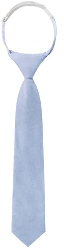 GHTIYLP Boys Ties Pre-tied Adjustable Kids Tie Solid Color Cotton Ties for Boys School Uniforms Graduation Party Casual (Light Blue)