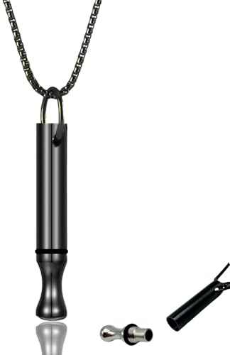 Rauchentwöhnung Hilfsmittel Kette,Rauchfrei Halskette Original,Atemhalskette Raucherentwöhnung mit Widerstand,Simuliert Rauchgefühl,Kette Mit Pfeife,Rauch Entwöhnung,Ketten für Herren (Schwarz)