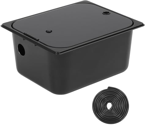 Lavandino in acciaio inossibile in acciaio inossibile bacino di lavaggio con vetro temperato 40 mm uscite scarico per per la cucina per roulotte 12.6x10.24x5.91in