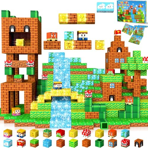 LUVTOY Cubos Magneticos - Bloques Magneticos Construccion Niños - 150 Piezas Magneticas Niños - Construcciones Magneticas Niño - Juguetes Pascua Regalo Niño 3 4 5 6 7 8 9 10 Años