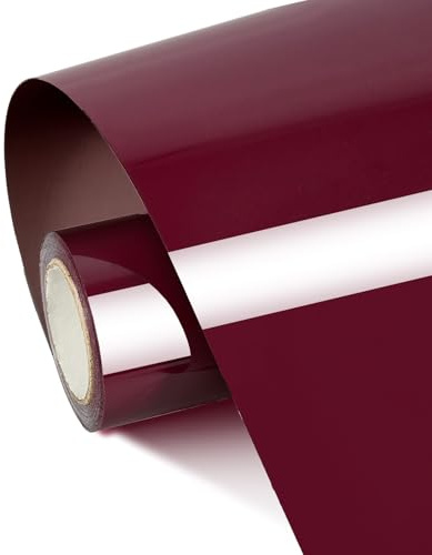 FOSER Film flexible pour traceur textile, 30,5 cm x 300 cm, film de transfert pour traceur textile, film à repasser pour tissus à faire soi-même (rouge bordeaux)