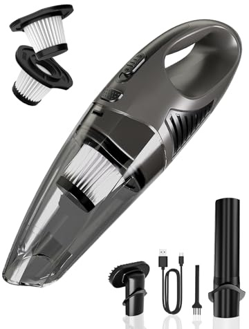 TANYO Aspirapolvere portatile senza fili, aspirapolvere auto potente con batteria ricaricabile con filtro HEPA, Mini Aspirapolvere leggero per tappeti, casa, ufficio, cucina（Motore senza spazzole）