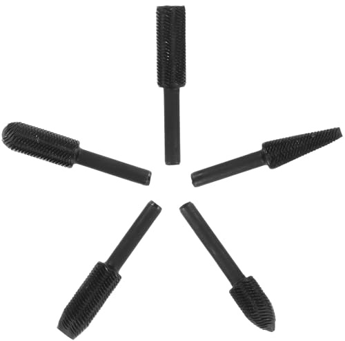 Alipis Lot de 5 set de Fraises Rotatives en Acier Noir pour Gravure et Sculpture sur Bois et Métal – Outils de Coupe Précis pour Atelier – Mèches Rotatives Multifonctions pour Finition