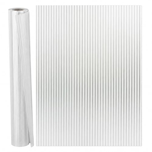 GOOGO Film occultant pour fenêtre Aspect Verre cannelé 60×200 cm, Semi-Transparent Auto-adhésif, Effet Verre dépoli pour Salle de Bain, Chambre, Bureau et Portes vitrées de Cuisine