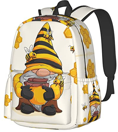 Sac à dos 17 pouces méduses et tortues pour ordinateur portable, sac à dos, sac à dos d'école, sac à dos décontracté pour adolescent, Nain d'apiculteur mignon, One Size