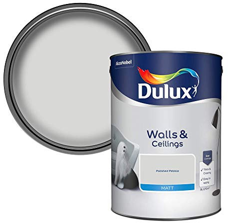 Dulux Walls & Ceilings Matt Emulsion Paint - Polished Pebble - 5L