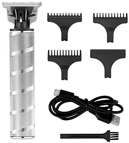 SURKER Tagliacapelli da uomo, Electric Pro Li a T, per uomo, a batteria, barbershop (argento)