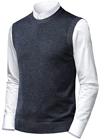 Herothorn Maglione Panciotto Gilet Canotte Sweater Felpa da Uomo Lavorato a Maglia Senza Maniche Smanicato Pullover Maglieria Panciotto