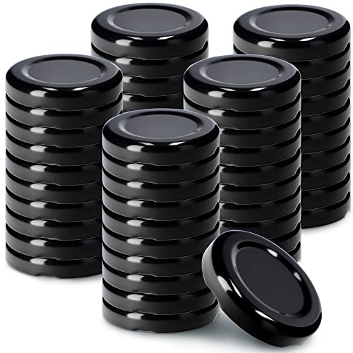 KADAX 50er Set Schraubdeckel TO43 für Gläser 43mm Schwarz – Twist-Off Ersatzdeckel für 40ml Mini Gläser & Probiergläser, Luftdicht & Spülmaschinenfest