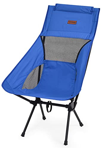 Rainberg Ultra Lightweight High Back Camping Chair, Folding Chair, Camping Chairs for Adults, Foldable Garden Outdoor Picnic BBQ Chairs. (Pack of 1, Blue)