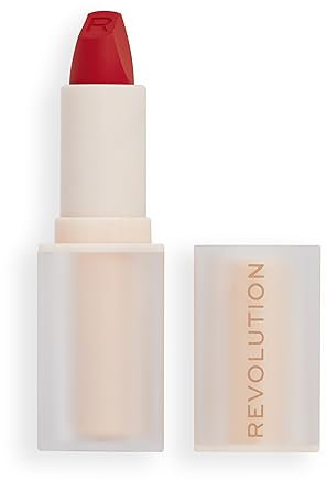 Revolution Lasting Kiss Lipstick, Fórmula Mate, Larga Duración, Vibe Red