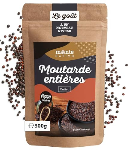 Senapsfrön Monte Nativo (500g) - Svarta senapsfrön för matlagning - Senapsfrön för dressingar, såser, dippsåser - Svart senap - Kryddor av hög kvalitet