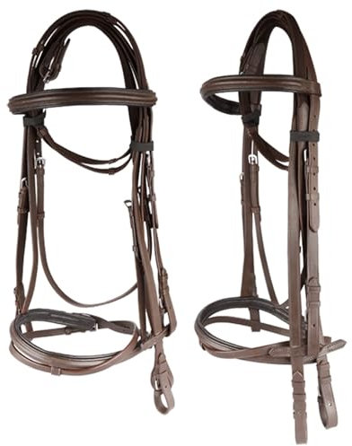 QYMLSH Headcollar/Bridle Cover Equestrian Horses Bridle Classic Cowhide Water Rein Equestrian Supplies (Color : Brown, Size : Large)