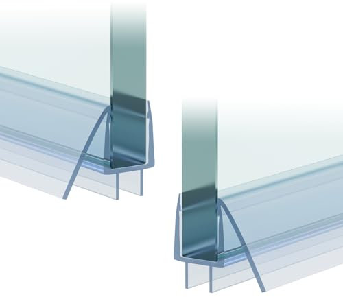 WITEN&NOCK 80cm 2er Set Duschdichtungen Ersatzdichtung für Duschkabine Wasserabweiser Dichtungsprofile Duschtür Dichtung Glasstärke 8-10 mm